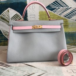 Replica Hermes Gray Pink Kelly 35 Bag