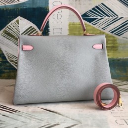 Replica Hermes Gray Pink Kelly 35 Bag