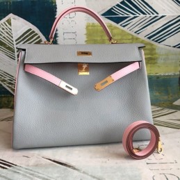 Replica Hermes Gray Pink Kelly 35 Bag