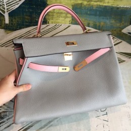 Replica Hermes Gray Pink Kelly 35 Bag