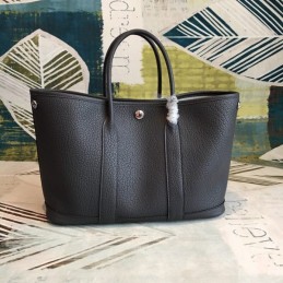 Replica Hermes Black Garden Party 30 Smooth Leather Bag