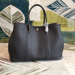 Replica Hermes Black Garden Party 30 Smooth Leather Bag