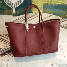Replica Hermes Burgundy Garden Party 30 Smooth Leather Bag