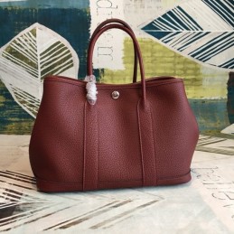 Replica Hermes Burgundy Garden Party 30 Smooth Leather Bag