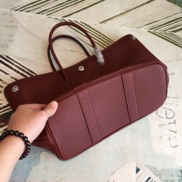 Replica Hermes Burgundy Garden Party 30 Smooth Leather Bag