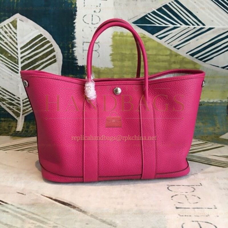 Replica Hermes Pink Garden Party 30 Textured Leather Bag