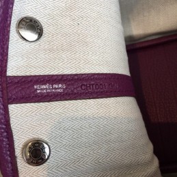 Replica Hermes Purple Garden Party 30 Textured Leather Bag