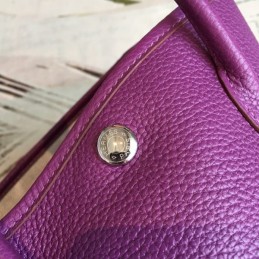 Replica Hermes Purple Garden Party 30 Textured Leather Bag
