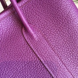 Replica Hermes Purple Garden Party 30 Textured Leather Bag