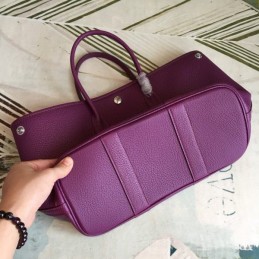 Replica Hermes Purple Garden Party 30 Textured Leather Bag