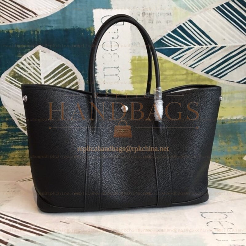 Replica Hermes Black Garden Party 36 Smooth Leather Bag