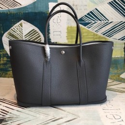 Replica Hermes Black Garden Party 36 Textured Leather Bag