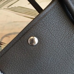 Replica Hermes Black Garden Party 36 Textured Leather Bag
