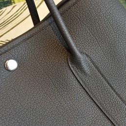 Replica Hermes Black Garden Party 36 Textured Leather Bag