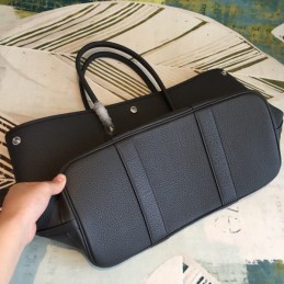 Replica Hermes Black Garden Party 36 Textured Leather Bag