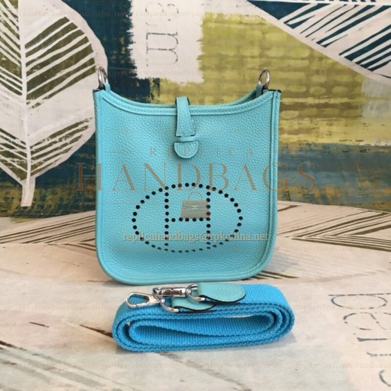 Replica Hermes Teal Evelyn 18 Bag