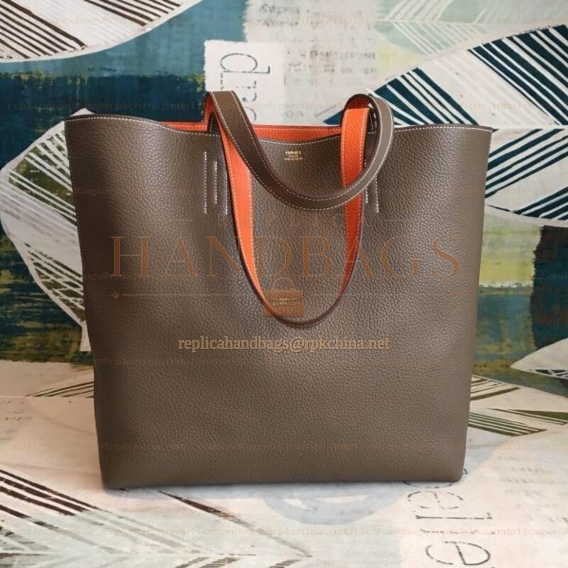 Replica Hermes Tan Double Sens 45 Tote Bag