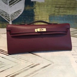 Replica Hermes Burgundy Kelly Cut Clutch