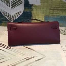 Replica Hermes Burgundy Kelly Cut Clutch