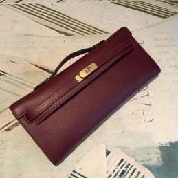 Replica Hermes Burgundy Kelly Cut Clutch