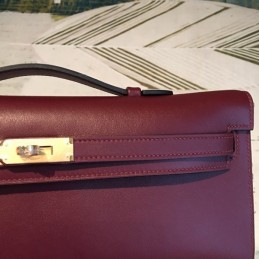 Replica Hermes Burgundy Kelly Cut Clutch