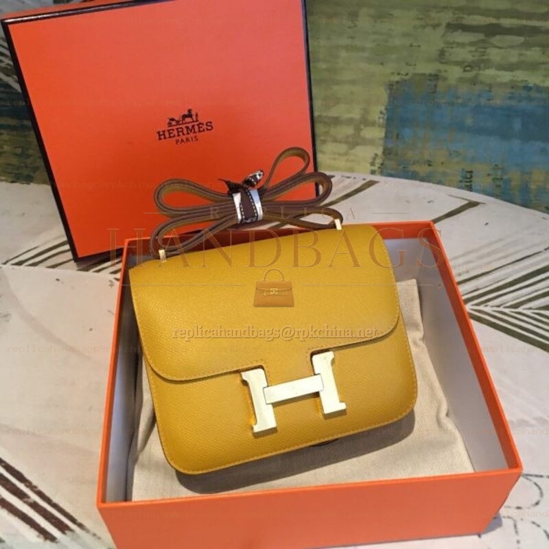 Replica Hermes Pistachio Constance Mini 18 Palladium Hardware Bag