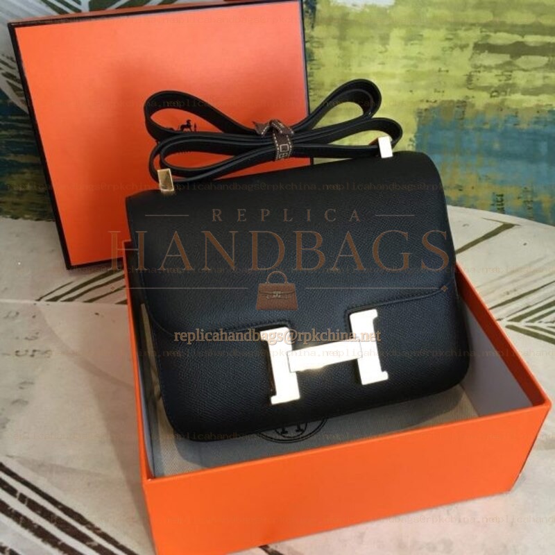 Replica Hermes Black Constance Mini 18 Bag