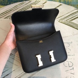 Replica Hermes Black Constance Mini 18 Bag