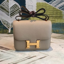Replica Hermes Tan Constance Mini 18 Smooth Leather Bag