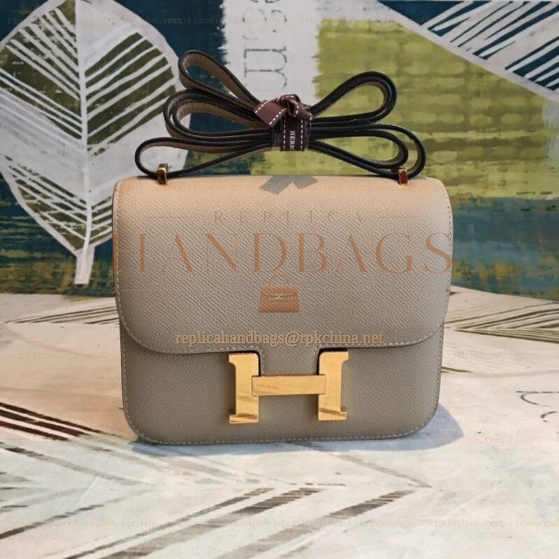 Replica Hermes Tan Constance Mini 18 Smooth Leather Bag