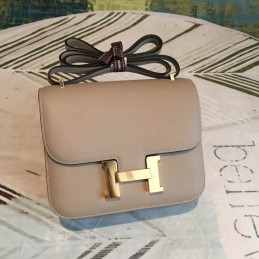 Replica Hermes Tan Constance Mini 18 Smooth Leather Bag