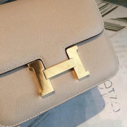 Replica Hermes Tan Constance Mini 18 Smooth Leather Bag