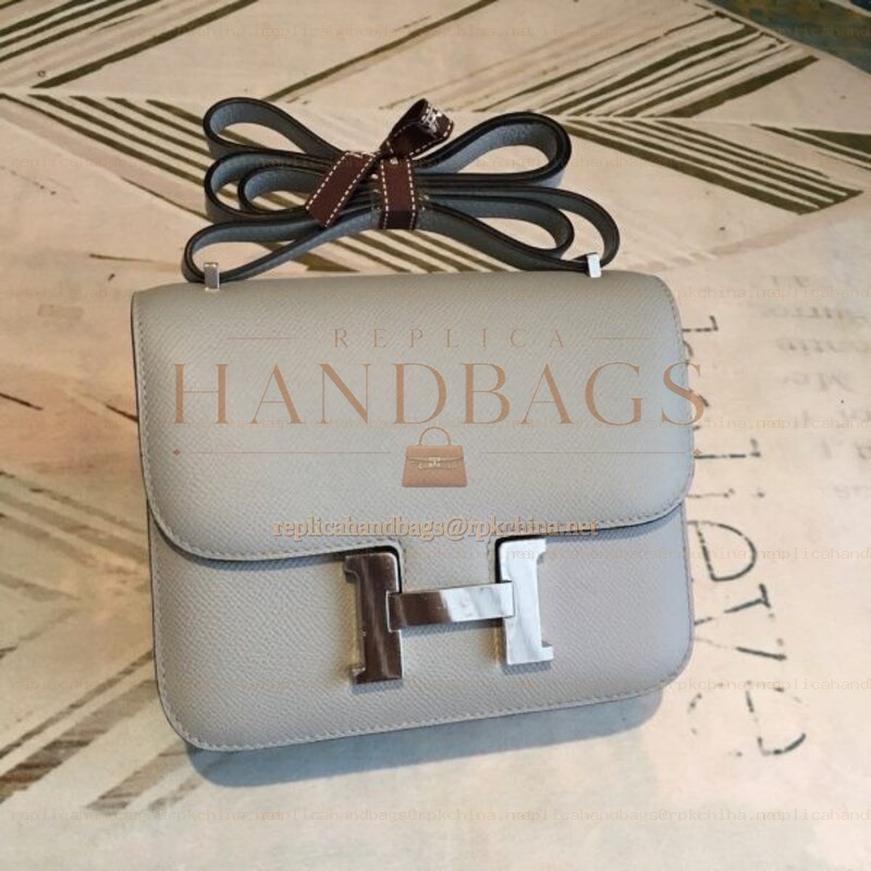 Replica Hermes Tan Constance Mini 18 Textured Leather Bag
