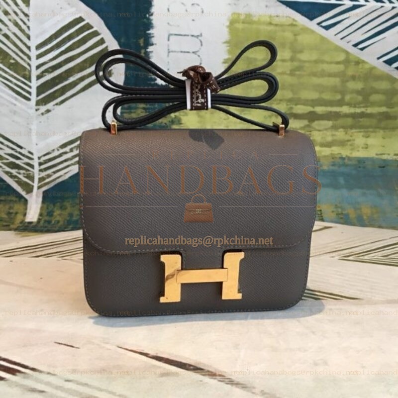 Replica Hermes Black Constance Mini 18 Smooth Leather Bag
