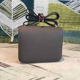 Replica Hermes Black Constance Mini 18 Smooth Leather Bag