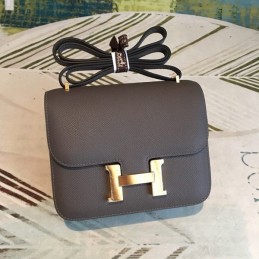 Replica Hermes Black Constance Mini 18 Smooth Leather Bag