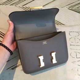 Replica Hermes Black Constance Mini 18 Smooth Leather Bag
