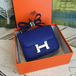 Replica Hermes Blue Constance Mini 18 Bag
