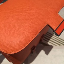 Replica Hermes Orange Constance Mini 18 H Closure Bag