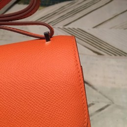Replica Hermes Orange Constance Mini 18 H Closure Bag