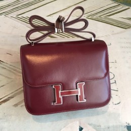 Replica Hermes Burgundy Constance Mini 18 Bag