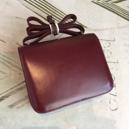Replica Hermes Burgundy Constance Mini 18 Bag
