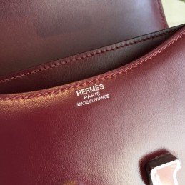 Replica Hermes Burgundy Constance Mini 18 Bag