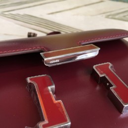 Replica Hermes Burgundy Constance Mini 18 Bag