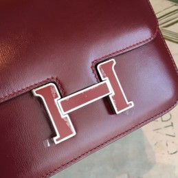 Replica Hermes Burgundy Constance Mini 18 Bag