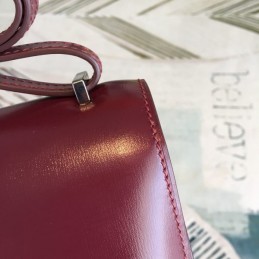 Replica Hermes Burgundy Constance Mini 18 Bag