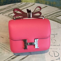 Replica Hermes Pink Constance Mini 18 Palladium Hardware Bag