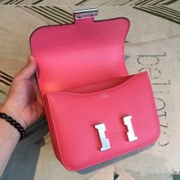 Replica Hermes Pink Constance Mini 18 Palladium Hardware Bag