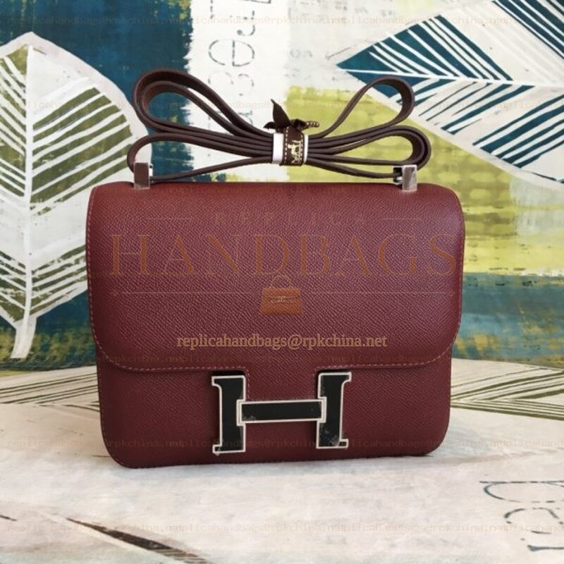 Replica Hermes Burgundy Constance 24 Bag