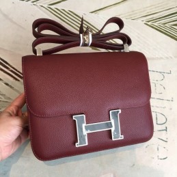 Replica Hermes Burgundy Constance 24 Bag